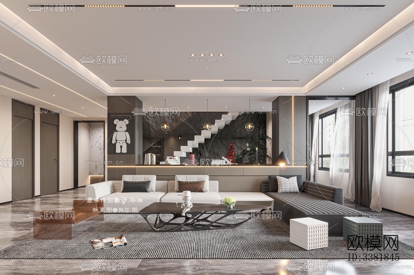 现代别墅效果图下载（渲染图1）