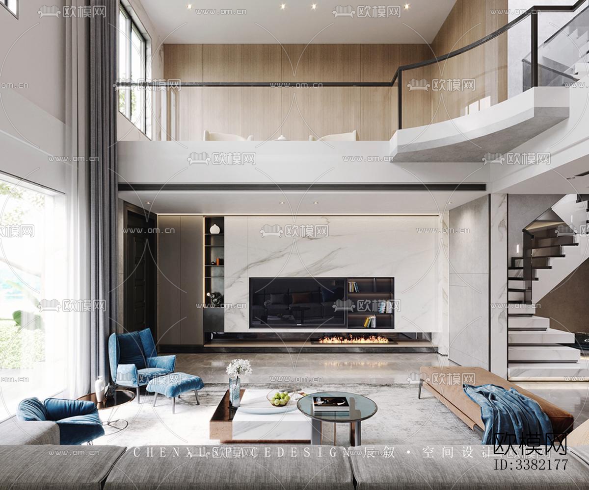 现代别墅效果图下载（渲染图1）