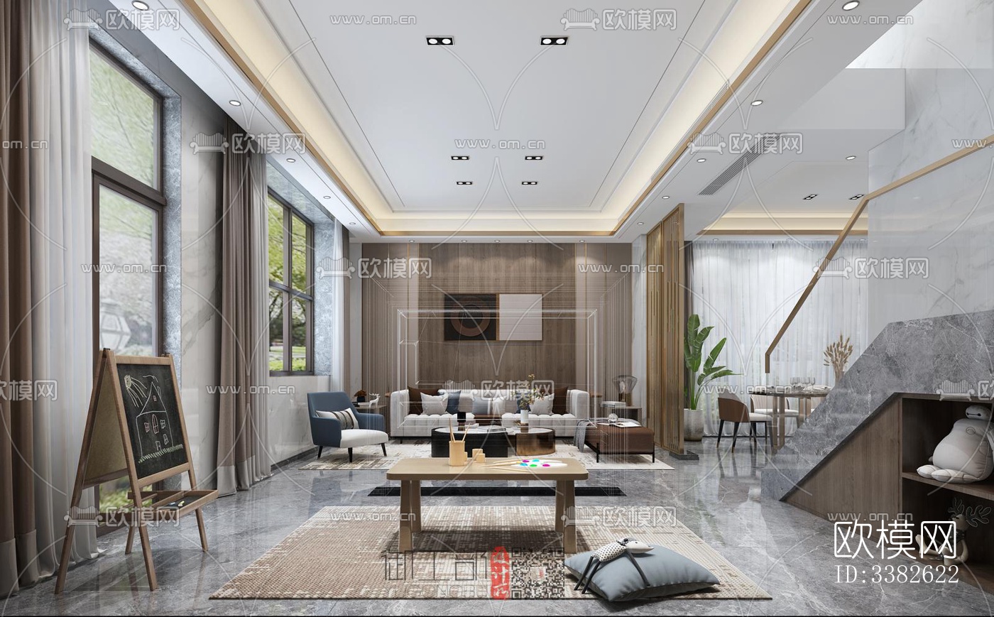 现代别墅效果图下载（渲染图8）