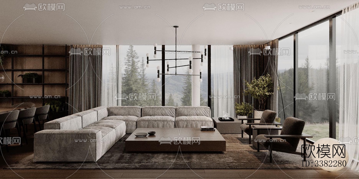 现代别墅效果图下载（渲染图2）