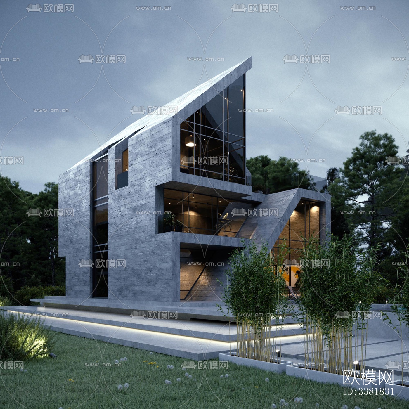 现代别墅效果图下载（渲染图1）