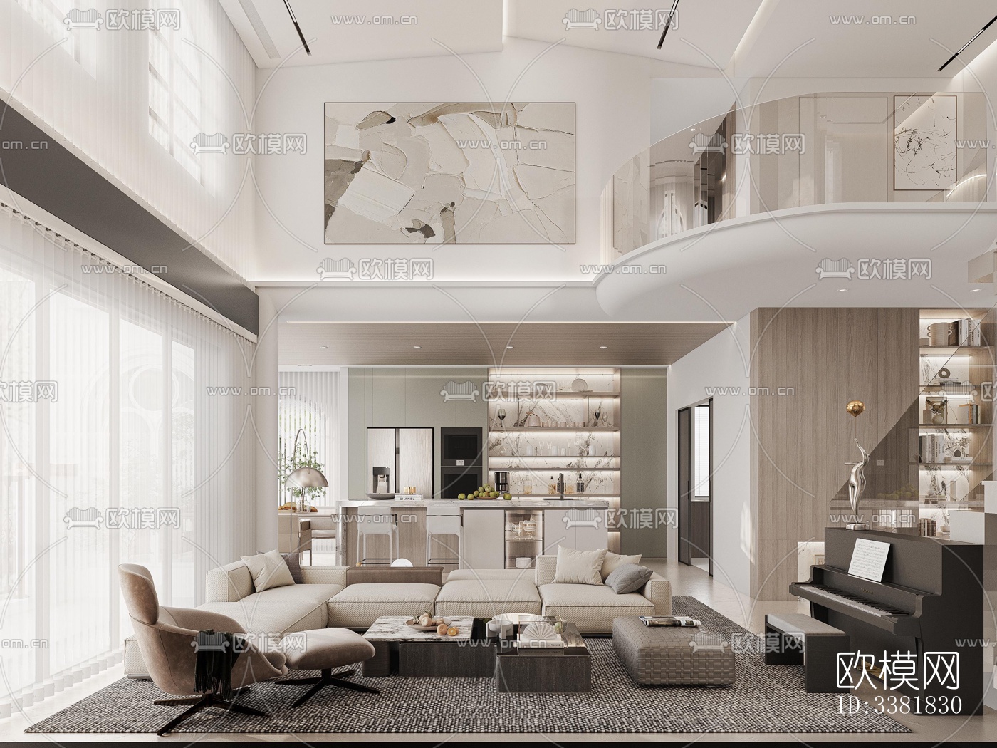 现代别墅效果图下载（渲染图1）