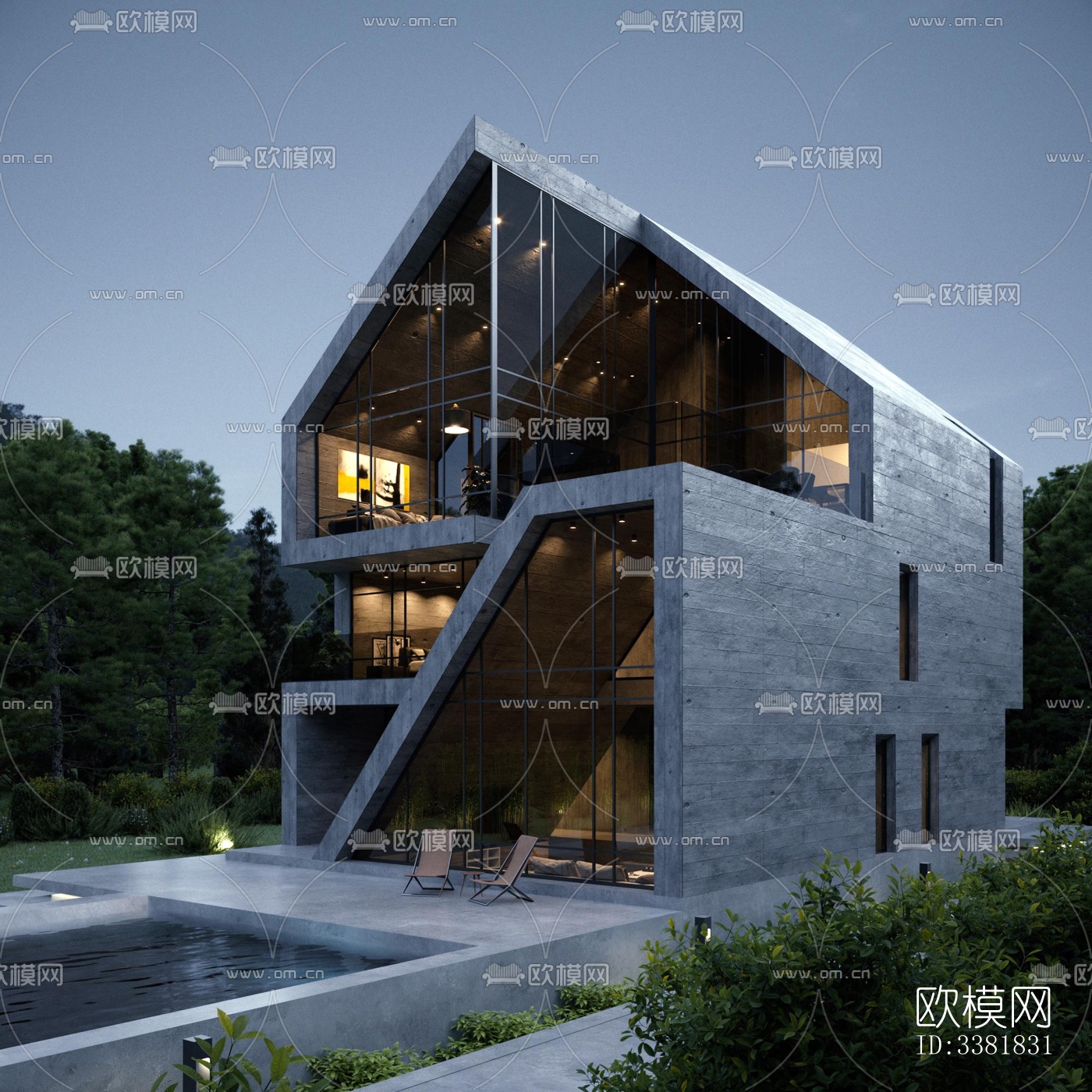 现代别墅效果图下载（渲染图5）