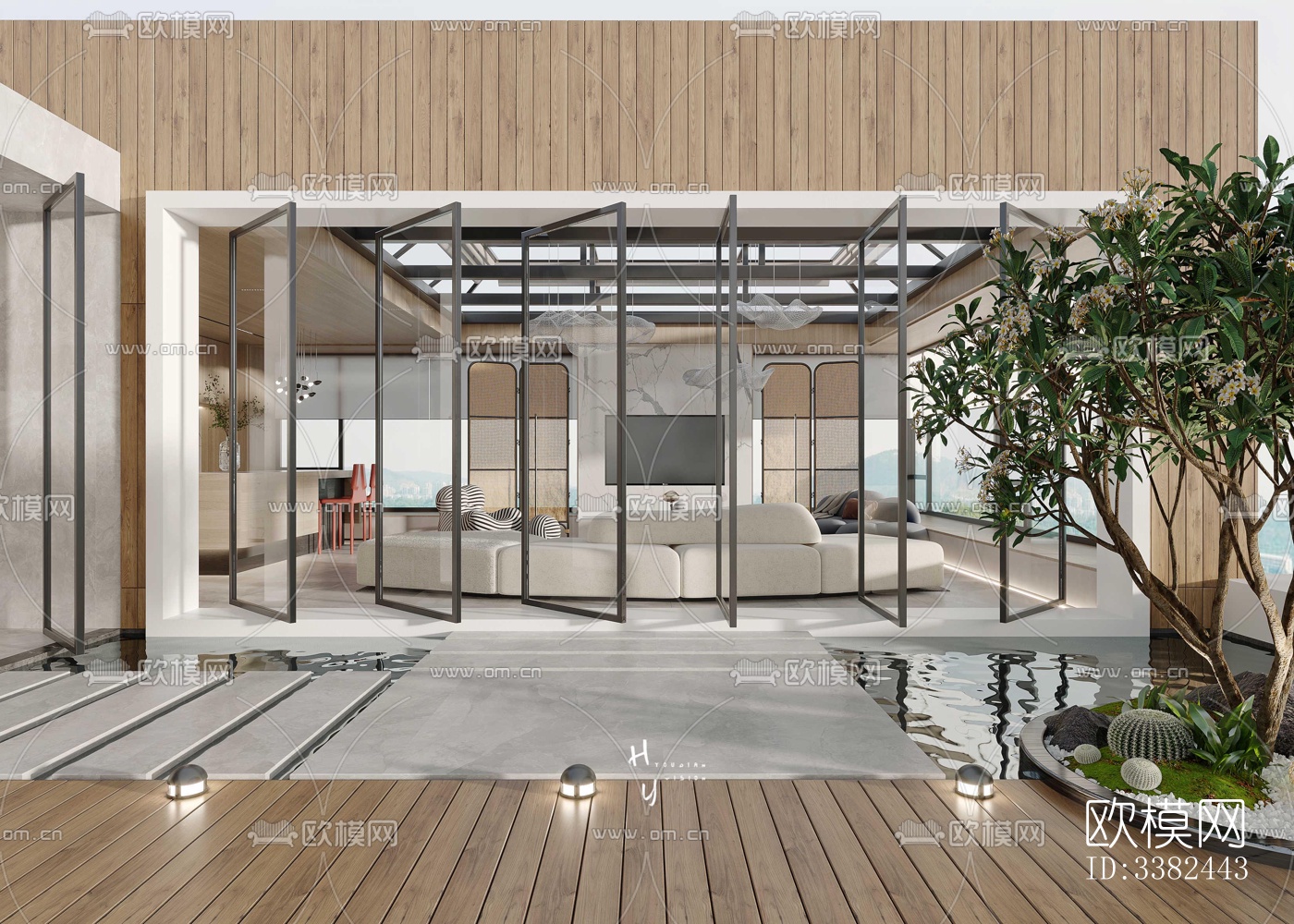 现代别墅效果图下载（渲染图2）