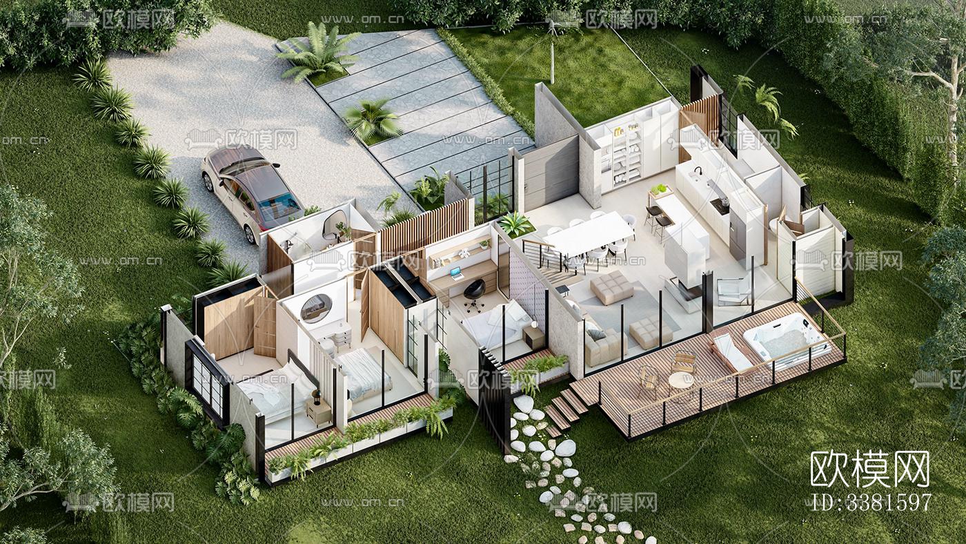 现代别墅效果图下载（渲染图9）