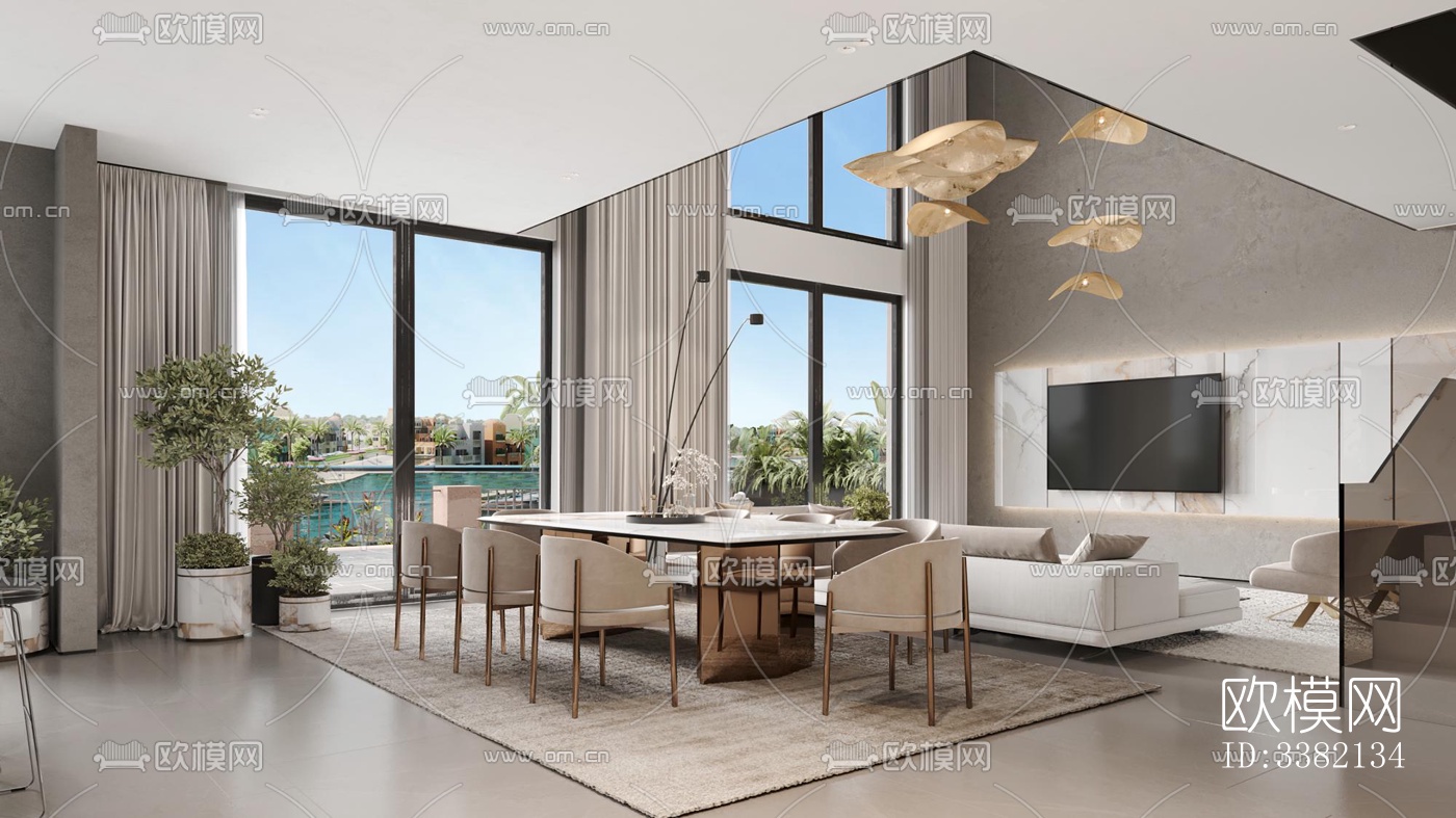 现代别墅效果图下载（渲染图3）