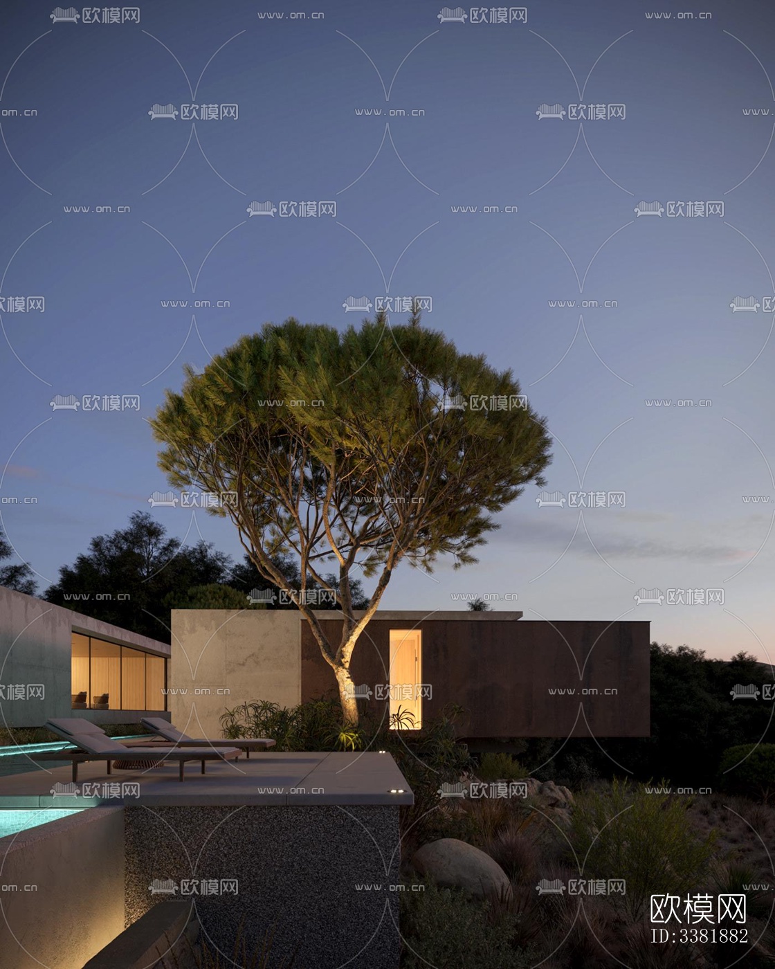 现代别墅效果图下载（渲染图3）