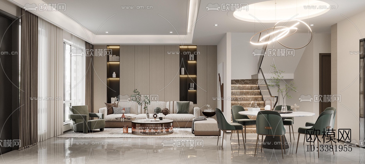 现代别墅效果图下载（渲染图1）