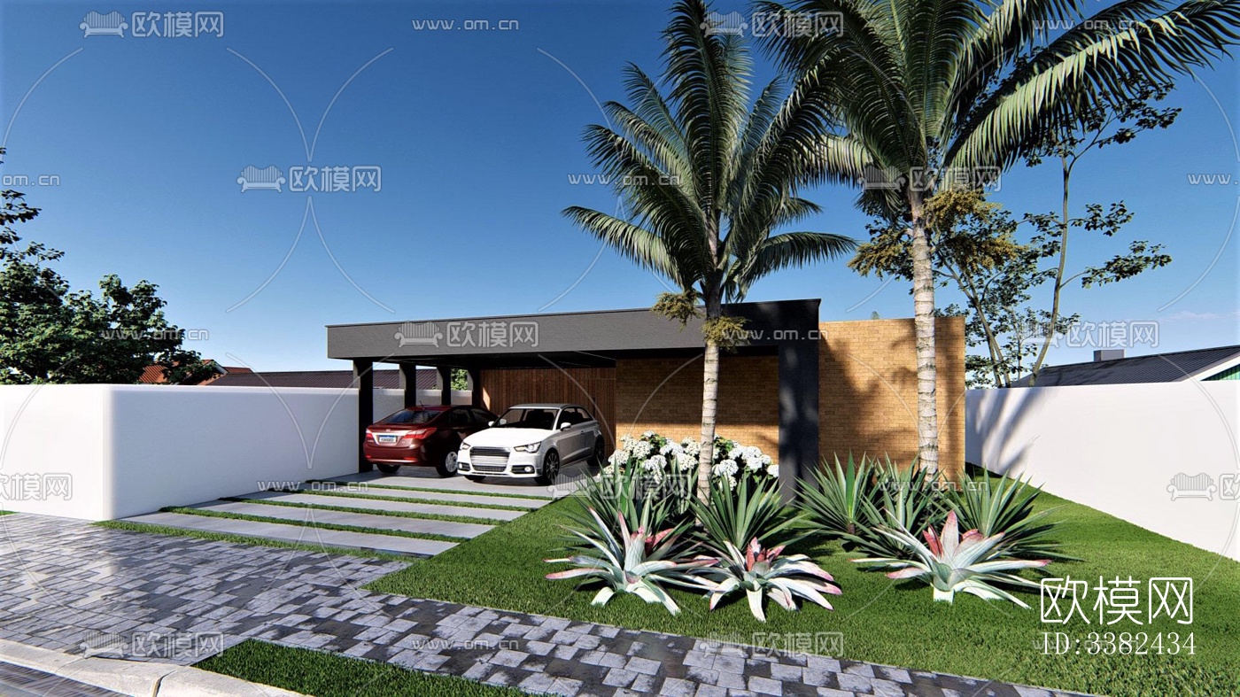 现代别墅效果图下载（渲染图1）