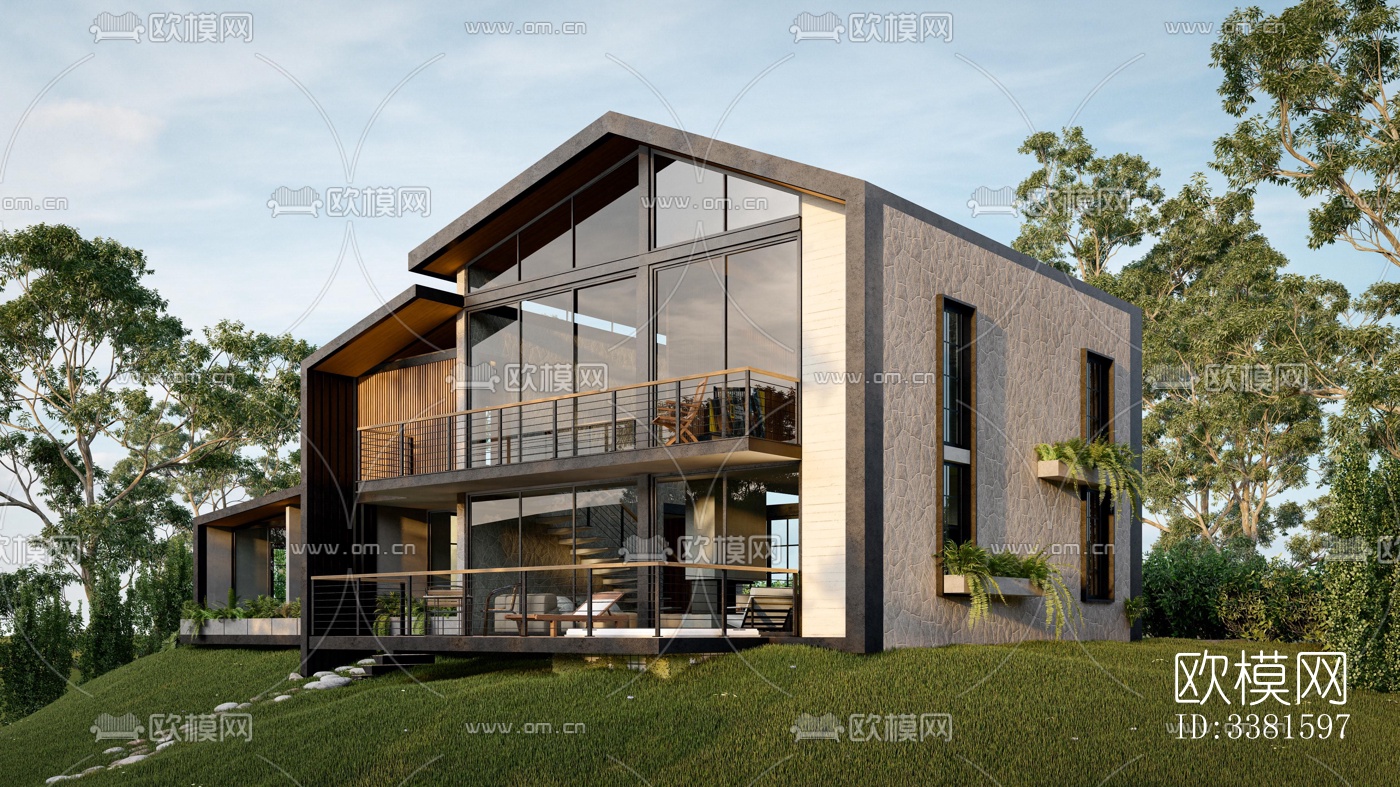 现代别墅效果图下载（渲染图1）