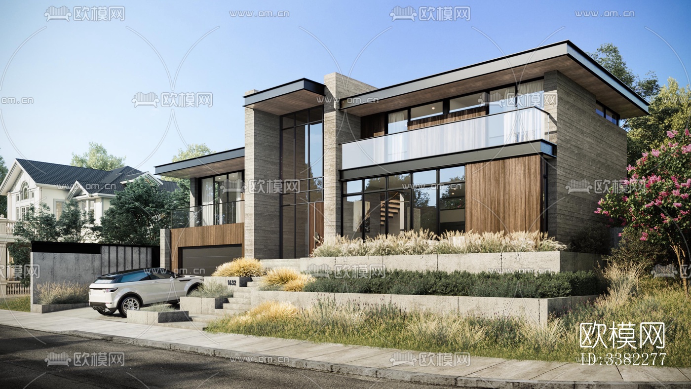 现代别墅效果图下载（渲染图1）