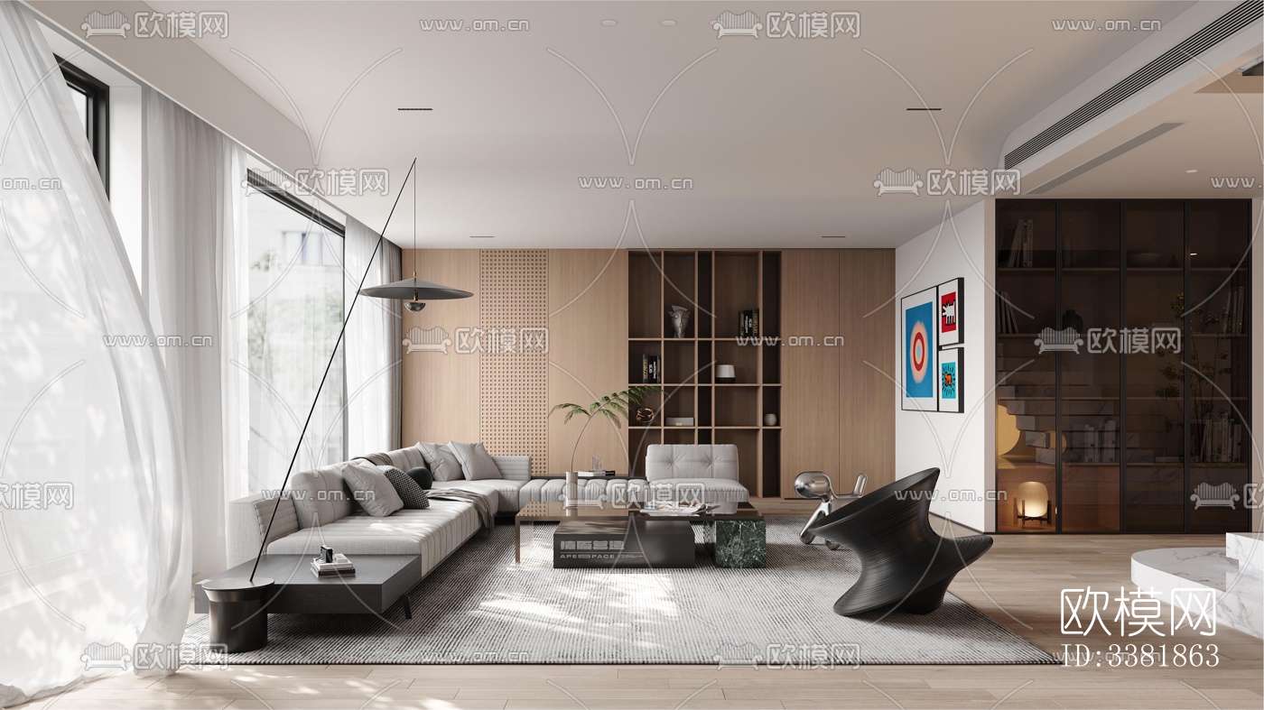 现代别墅效果图下载（渲染图1）