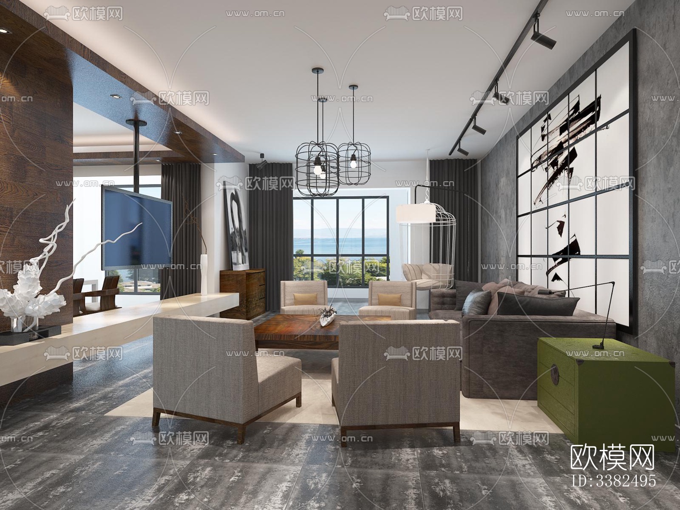 现代别墅效果图下载（渲染图6）