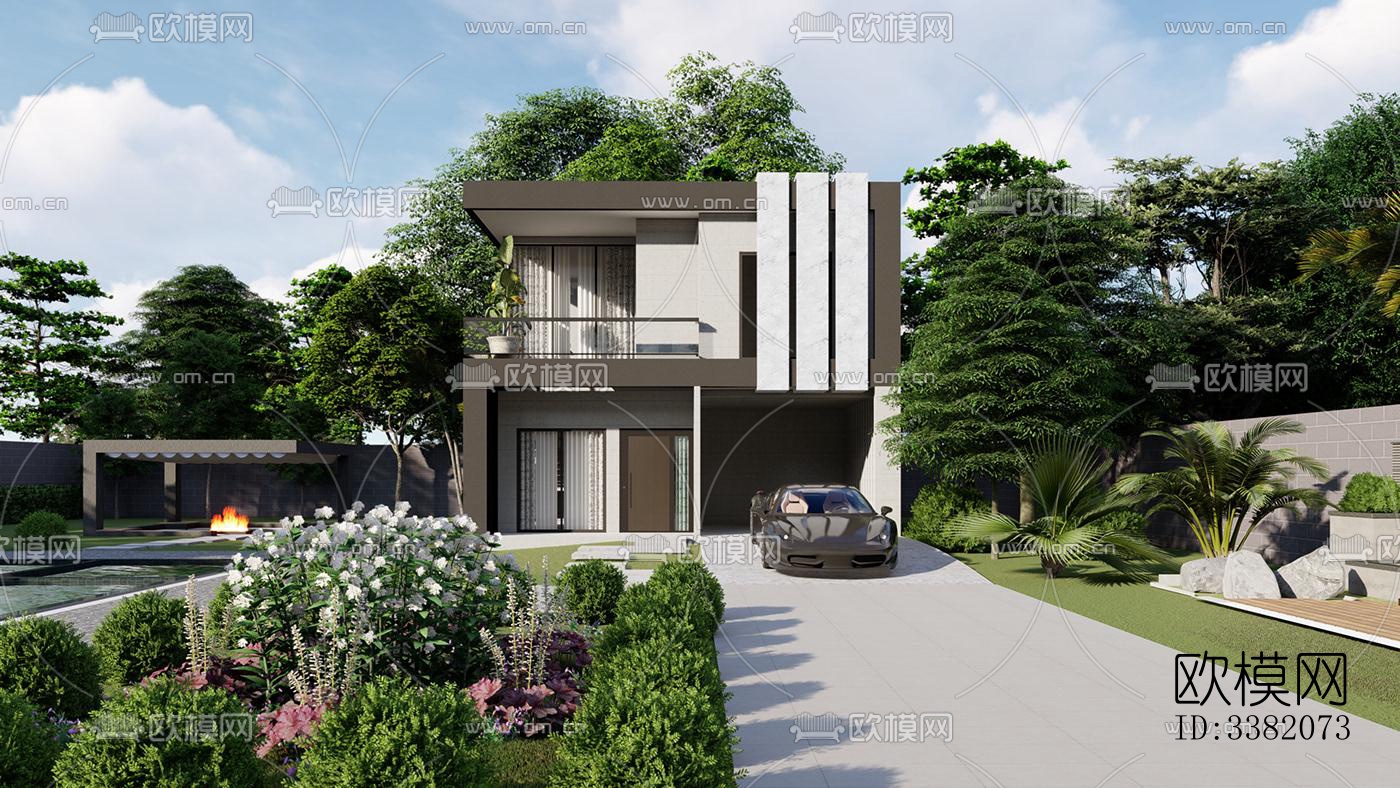 现代别墅效果图下载（渲染图4）
