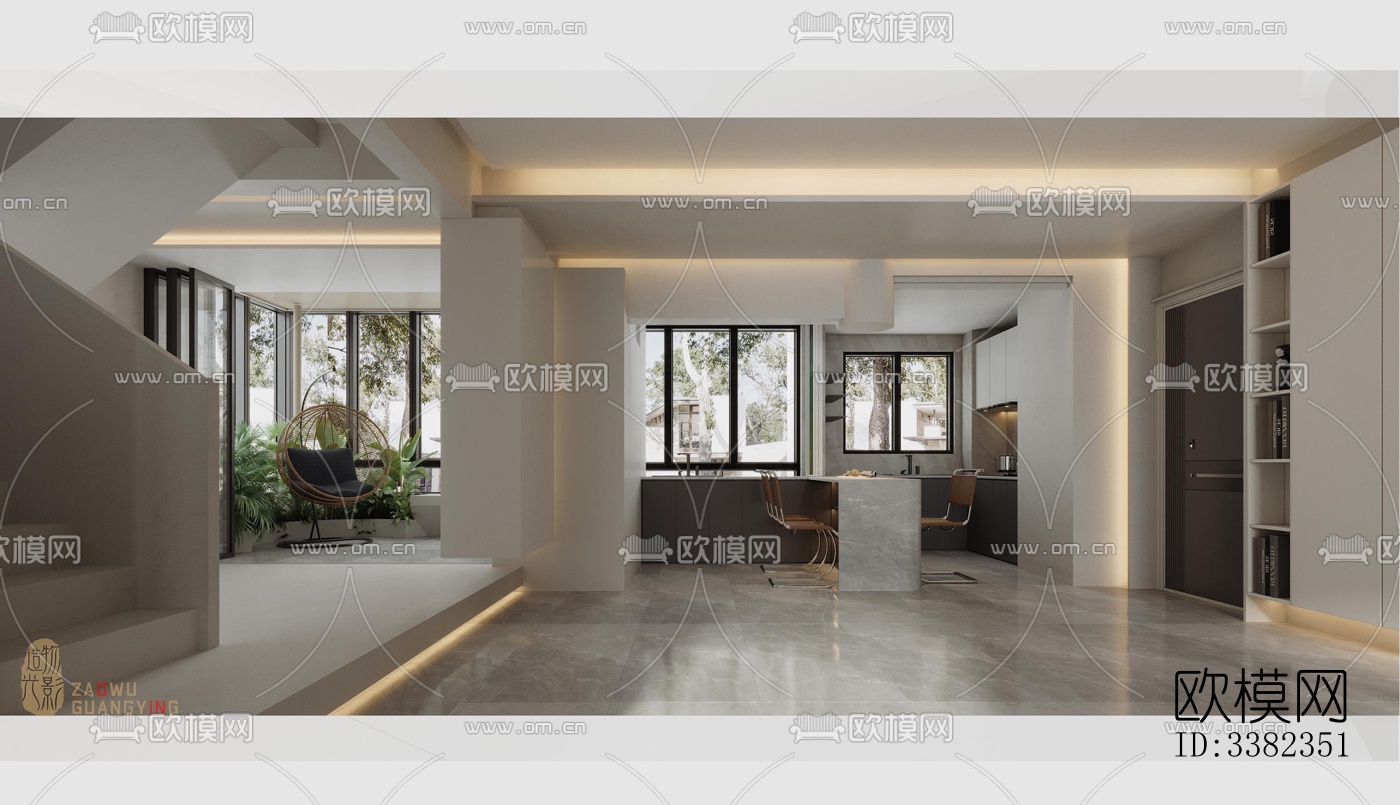 现代别墅效果图下载（渲染图3）