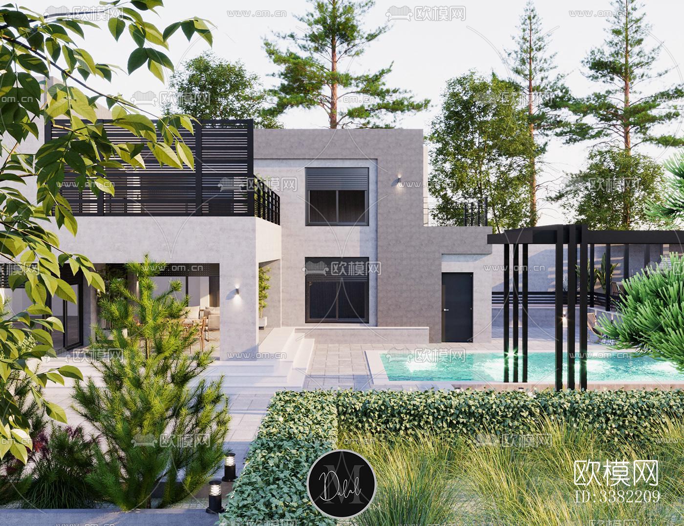 现代别墅效果图下载（渲染图7）