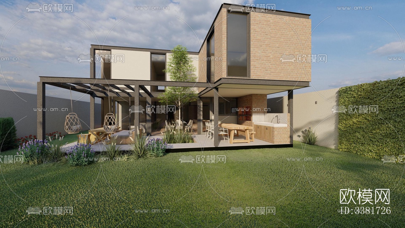 现代别墅效果图下载（渲染图1）