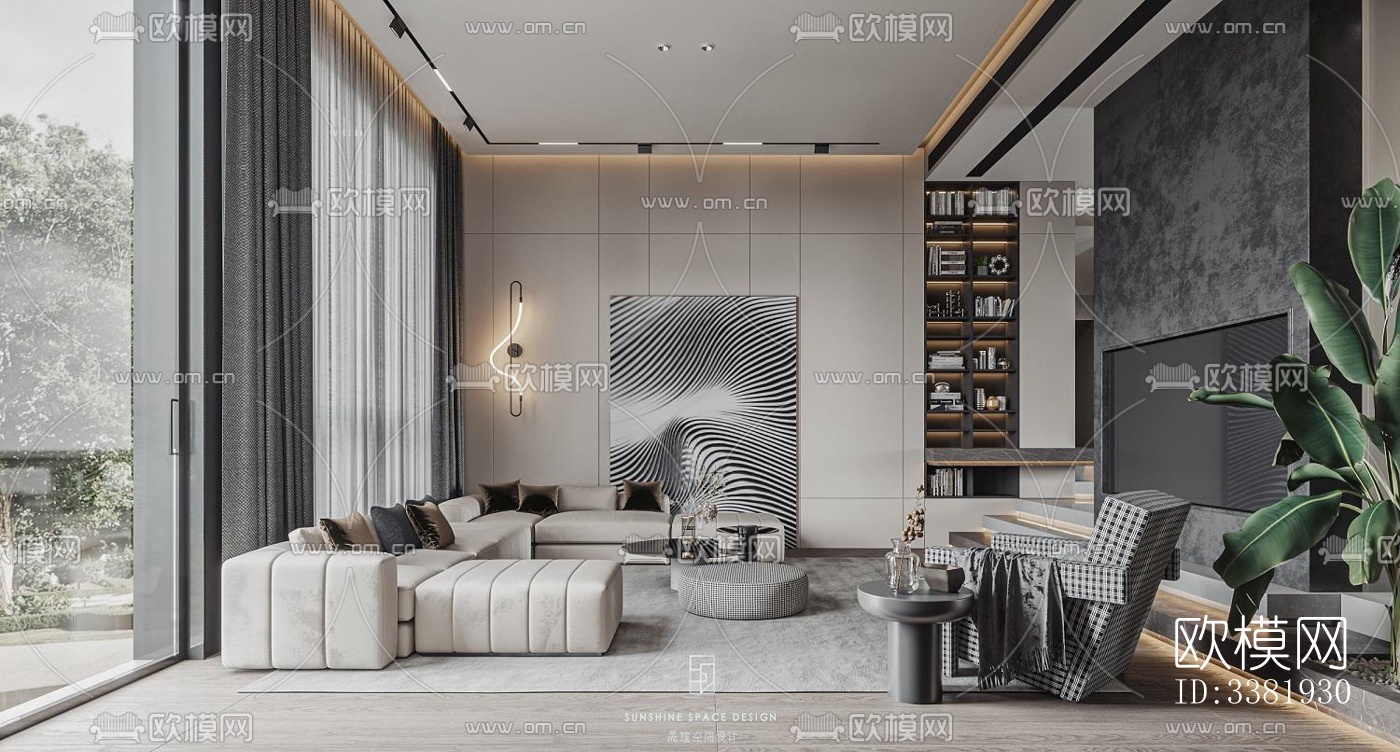 现代别墅效果图下载（渲染图1）