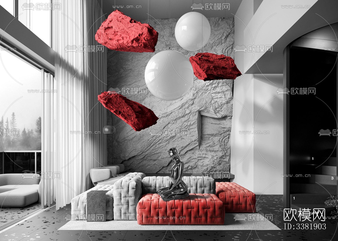 现代别墅效果图下载（渲染图6）