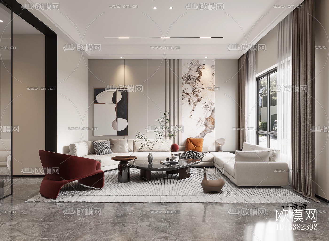 现代别墅效果图下载（渲染图1）