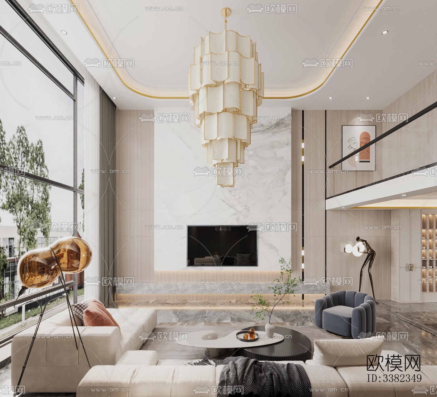 现代别墅效果图下载（渲染图1）