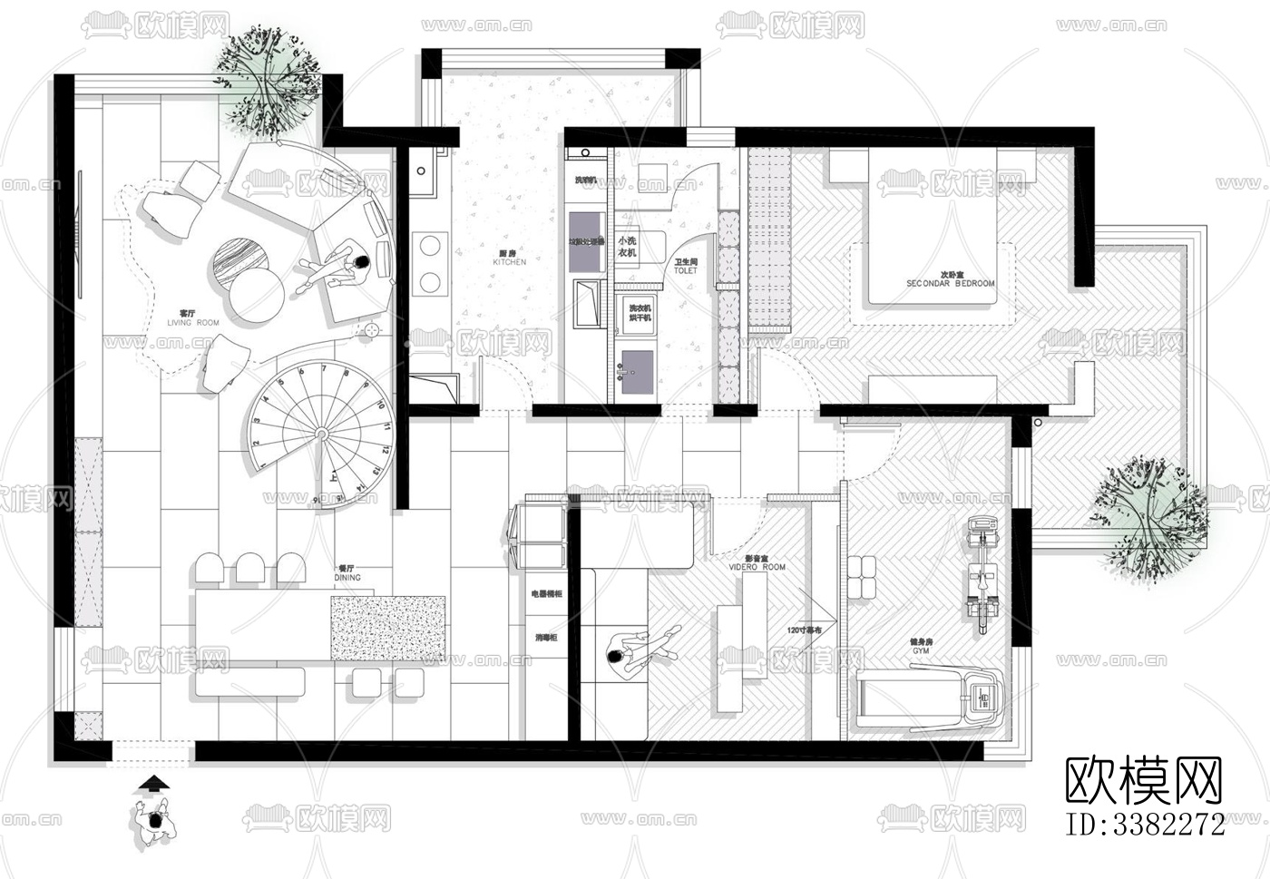 现代别墅效果图下载（渲染图1）