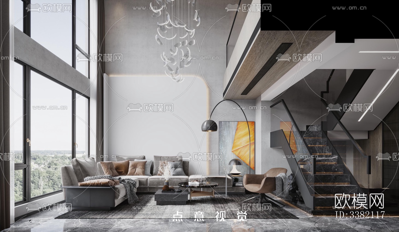 现代别墅效果图下载（渲染图1）