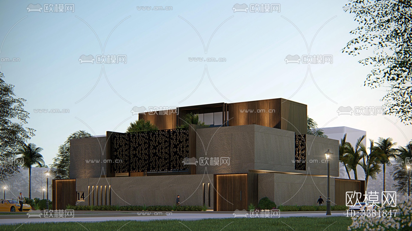 现代别墅效果图下载（渲染图1）