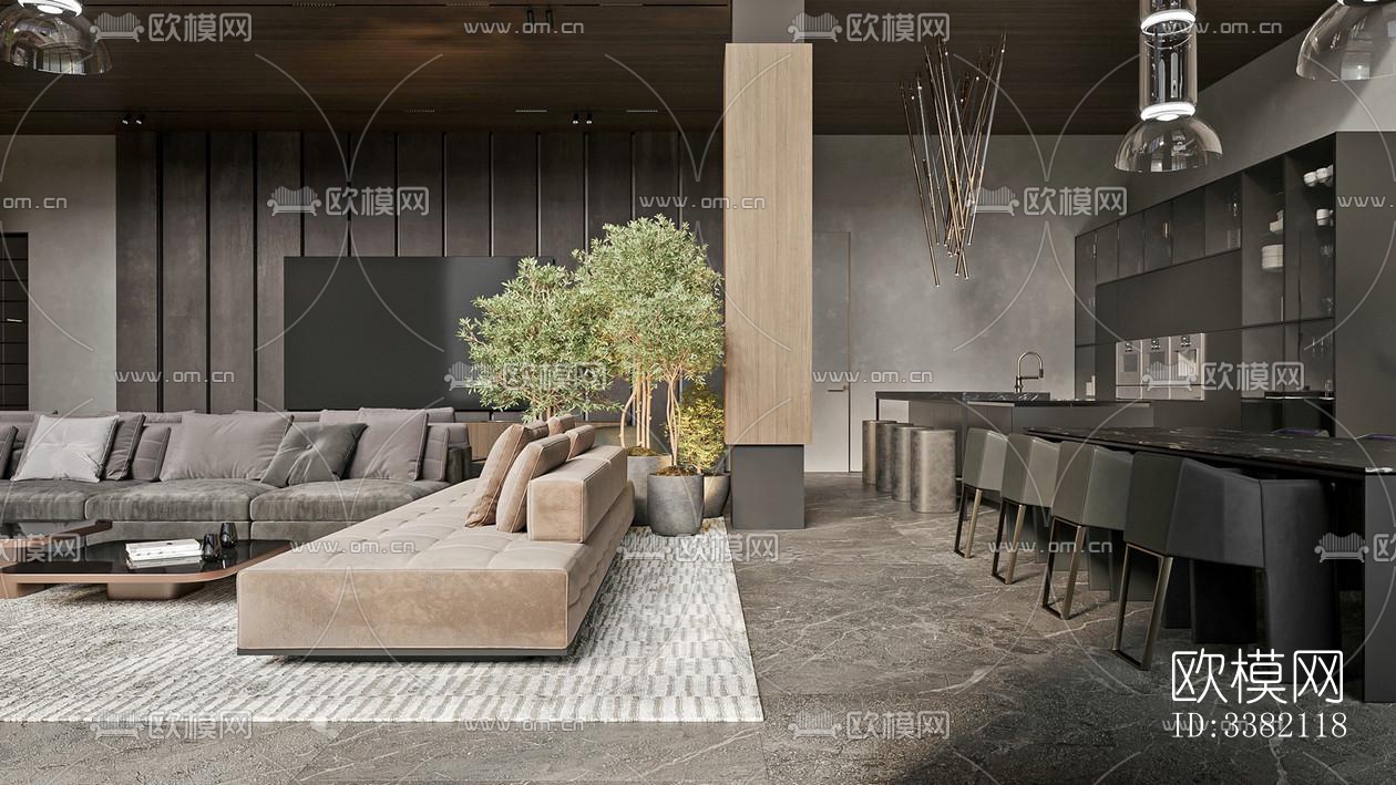 现代别墅效果图下载（渲染图10）