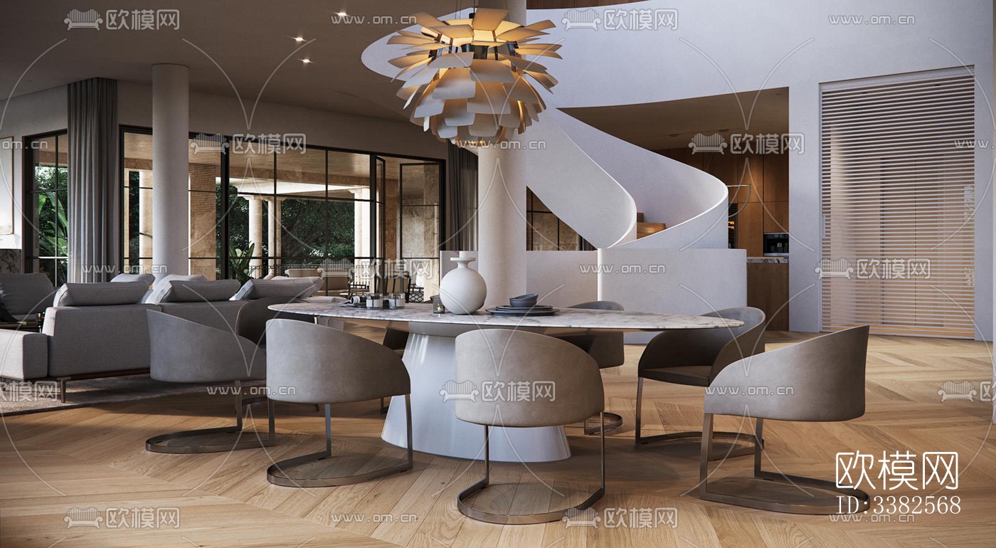 现代别墅效果图下载（渲染图7）