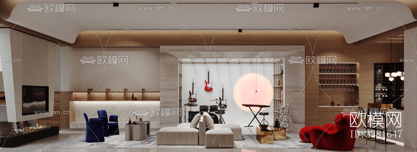 现代别墅效果图下载（渲染图1）