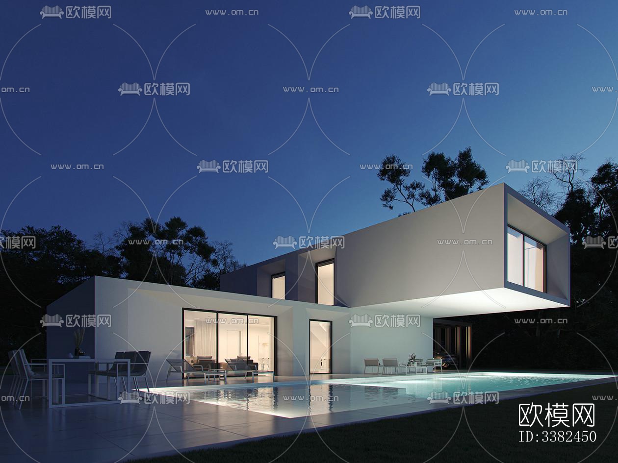 现代别墅效果图下载（渲染图16）