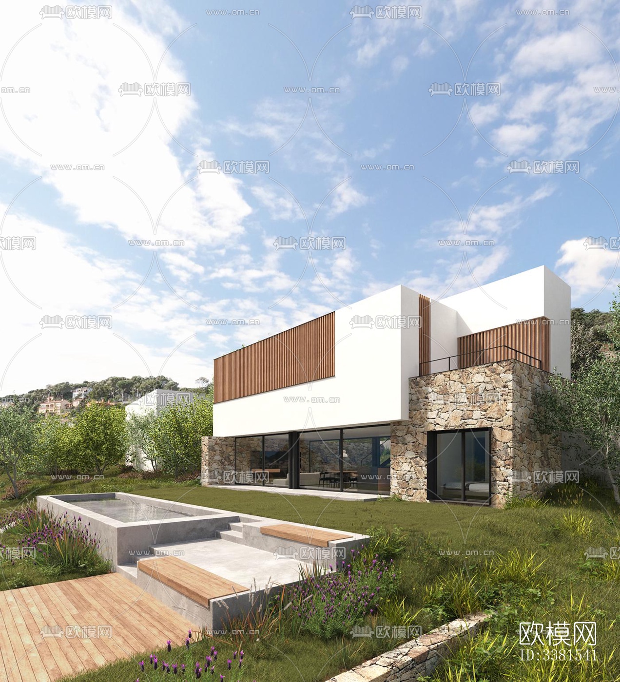 现代别墅效果图下载（渲染图3）