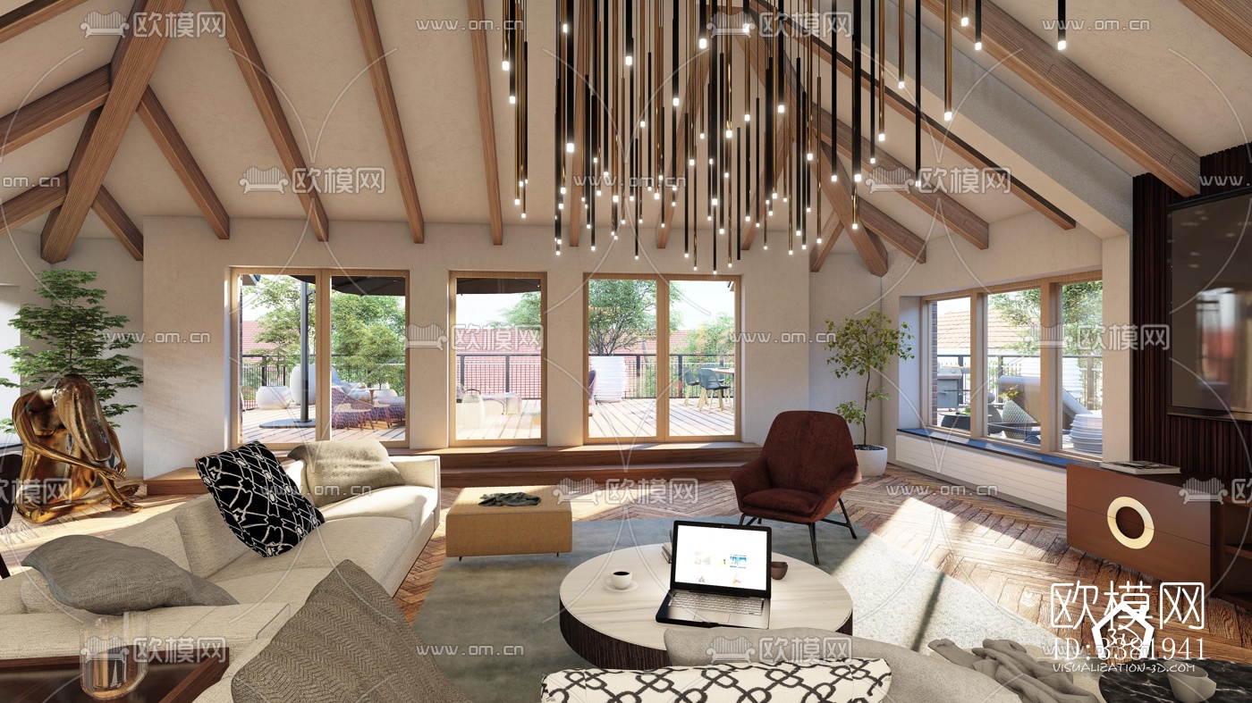 现代别墅效果图下载（渲染图12）