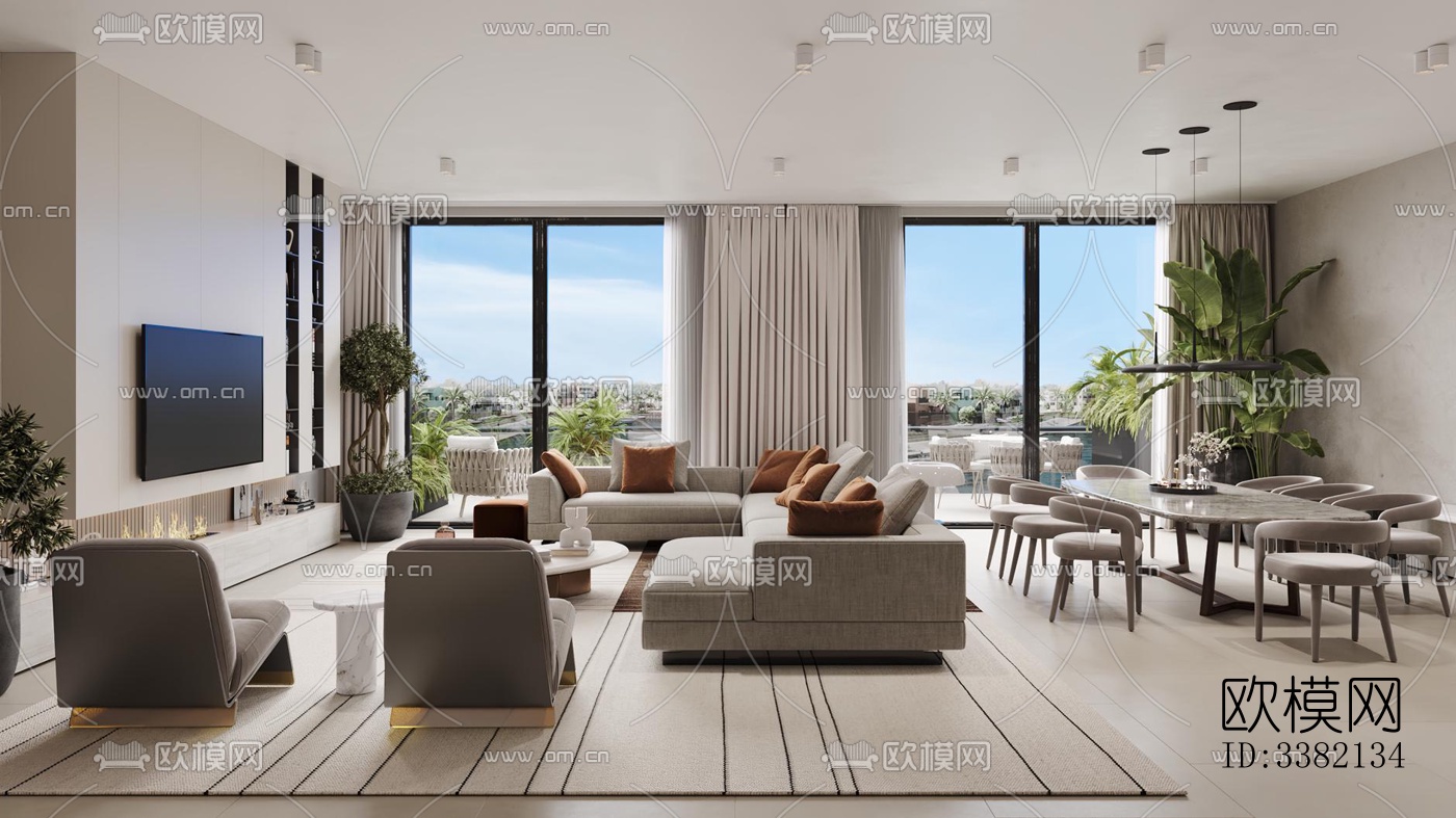 现代别墅效果图下载（渲染图2）