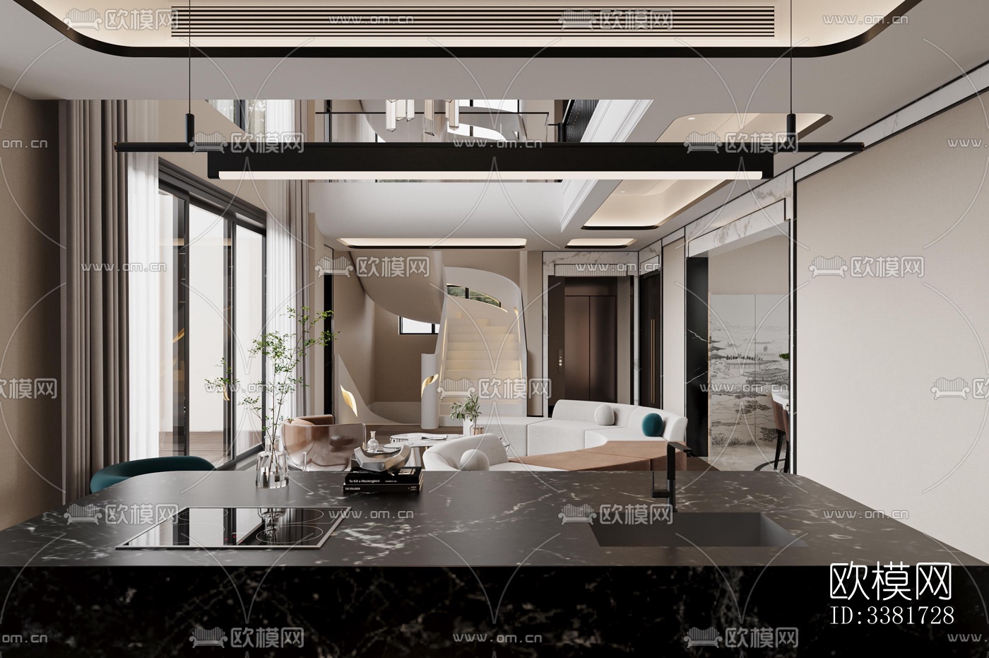 现代别墅效果图下载（渲染图5）