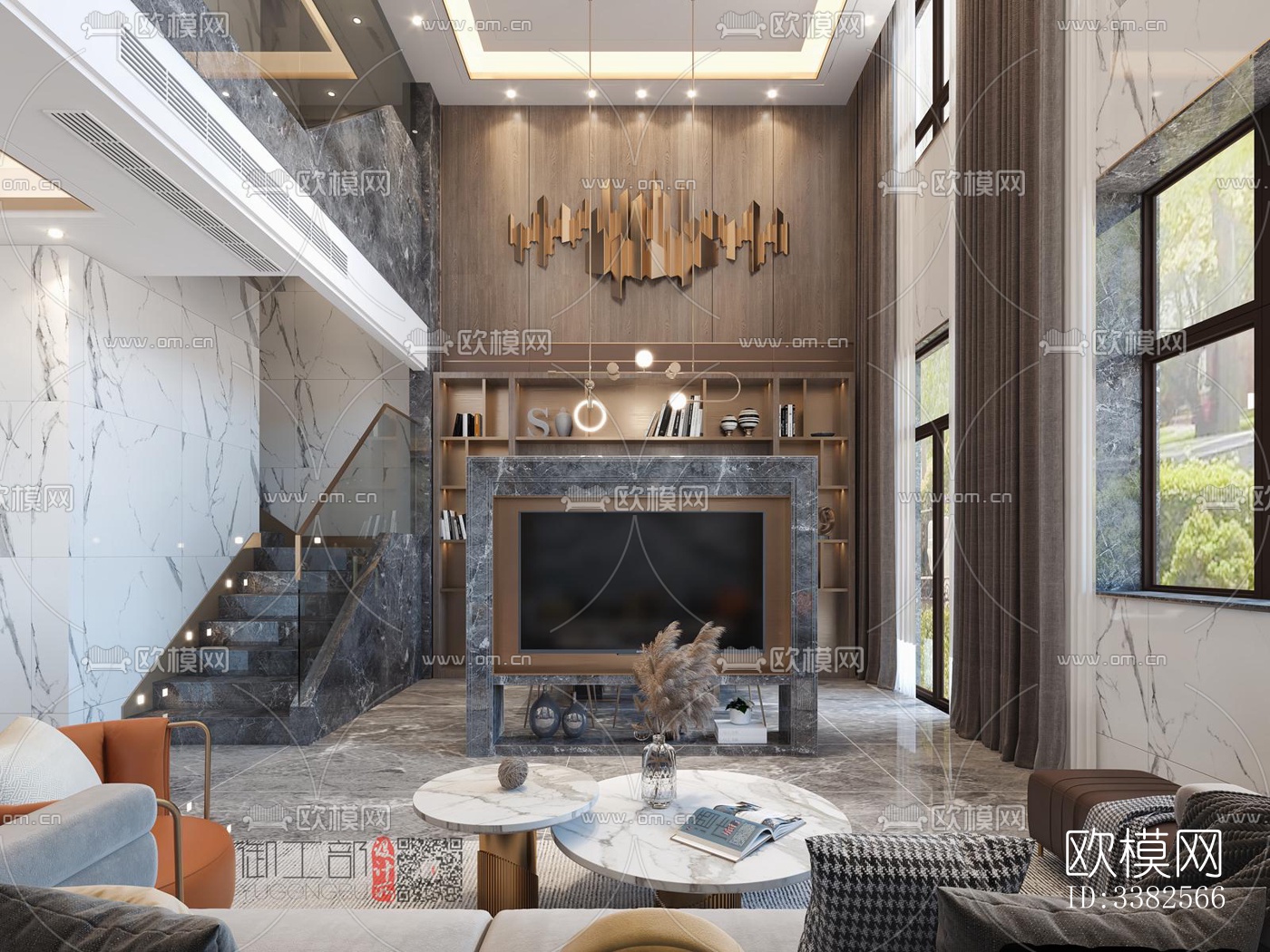 现代别墅效果图下载（渲染图1）