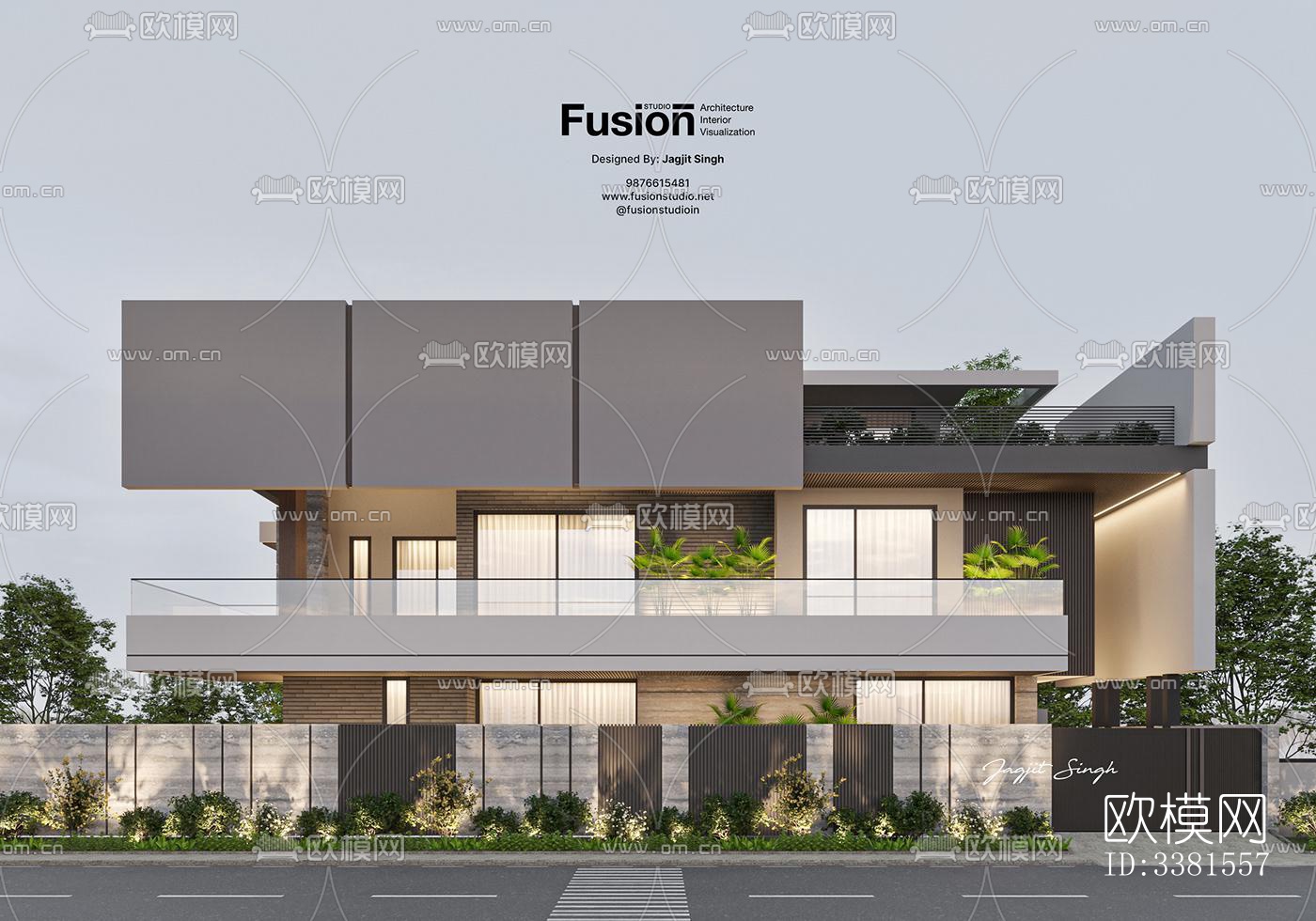 现代别墅效果图下载（渲染图3）