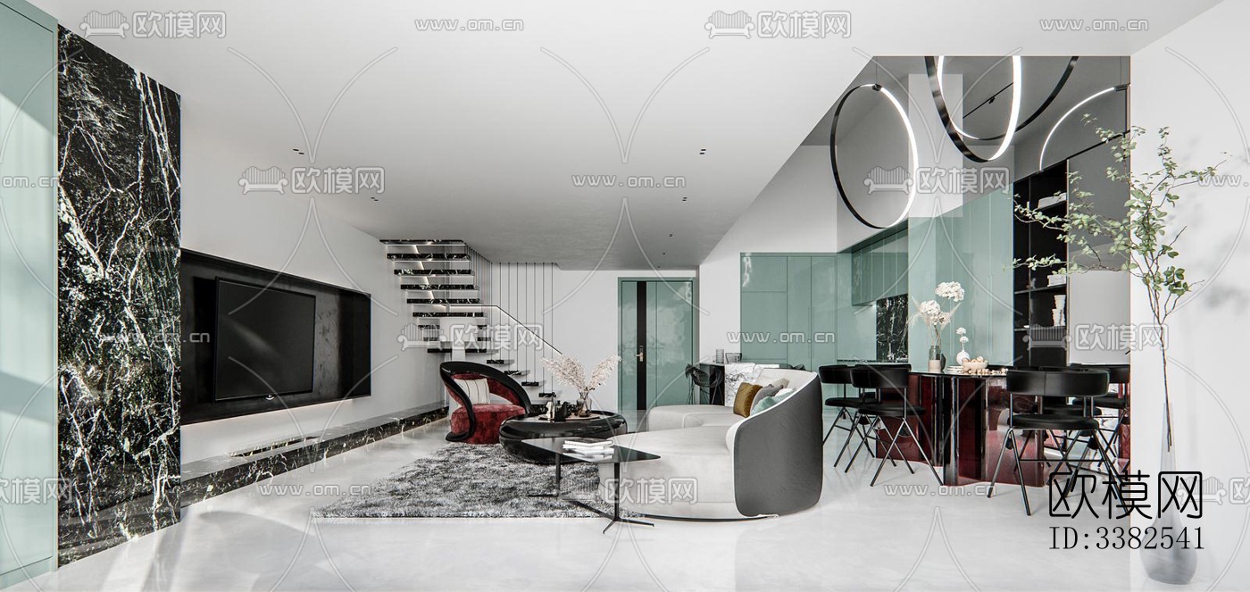 现代别墅效果图下载（渲染图1）