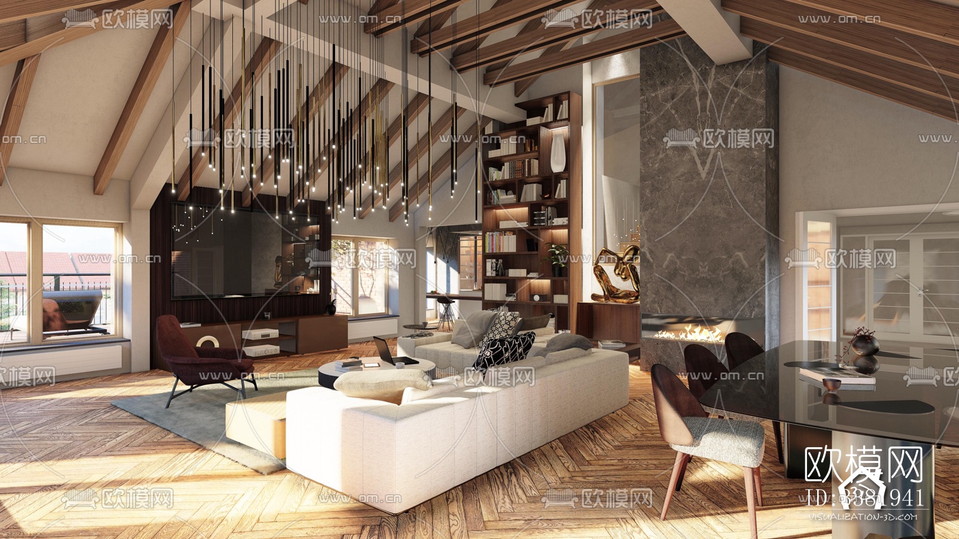 现代别墅效果图下载（渲染图1）