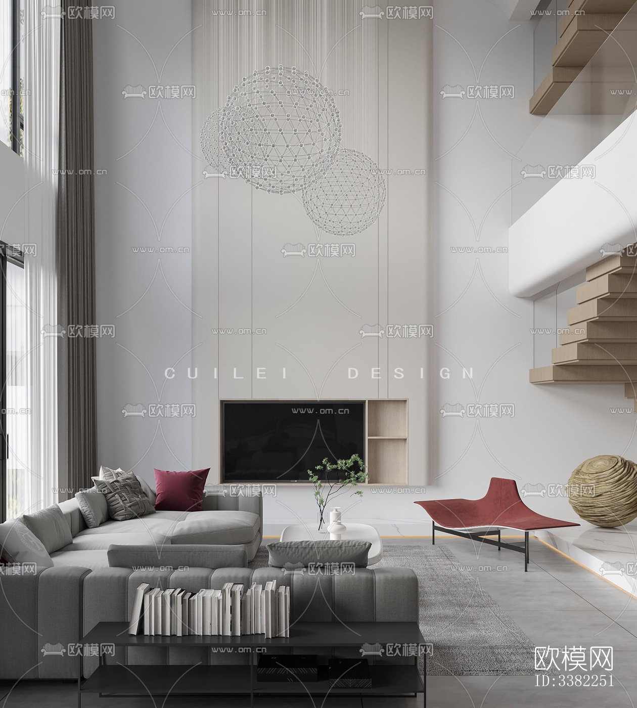 现代别墅效果图下载（渲染图1）