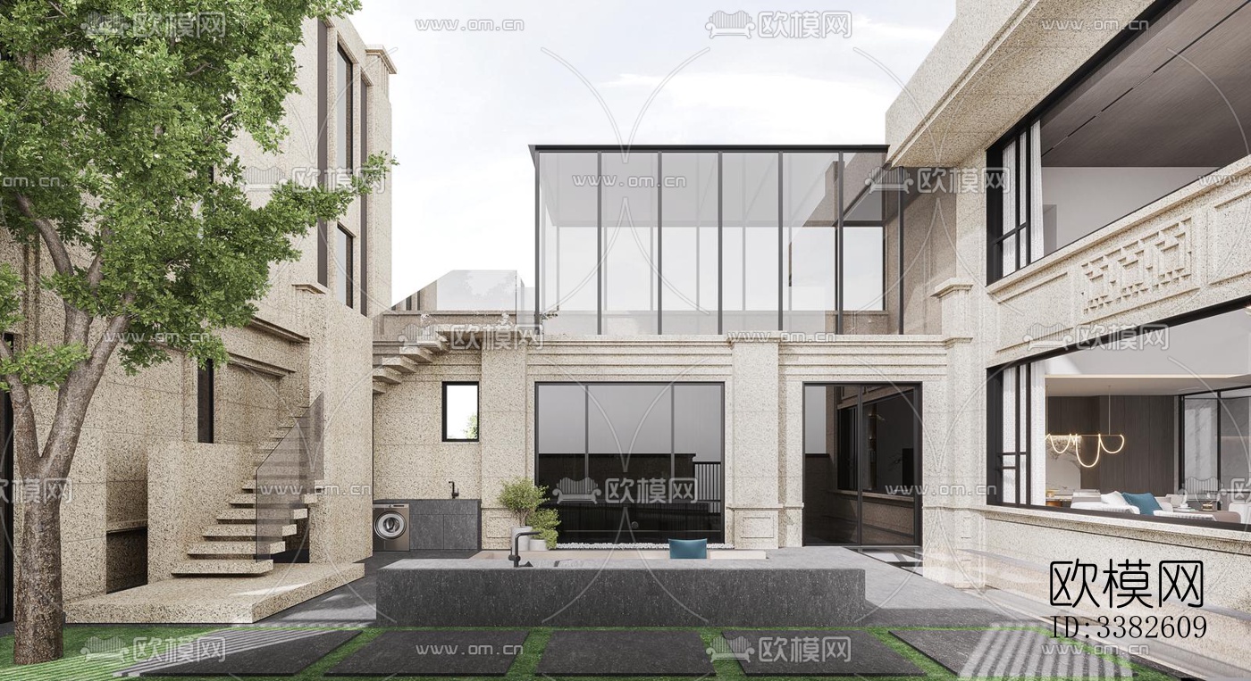 现代别墅效果图下载（渲染图10）