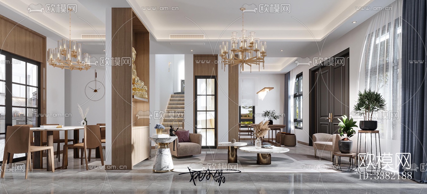 现代别墅效果图下载（渲染图4）