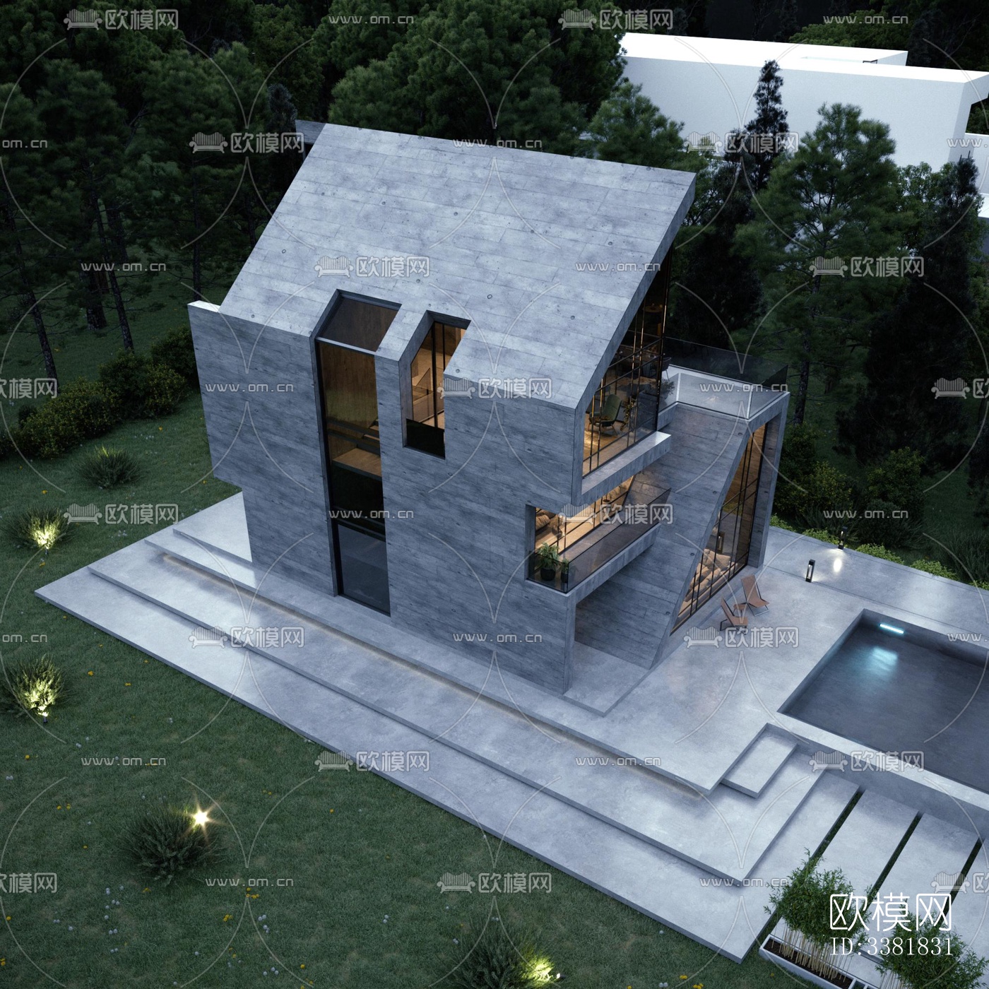 现代别墅效果图下载（渲染图4）
