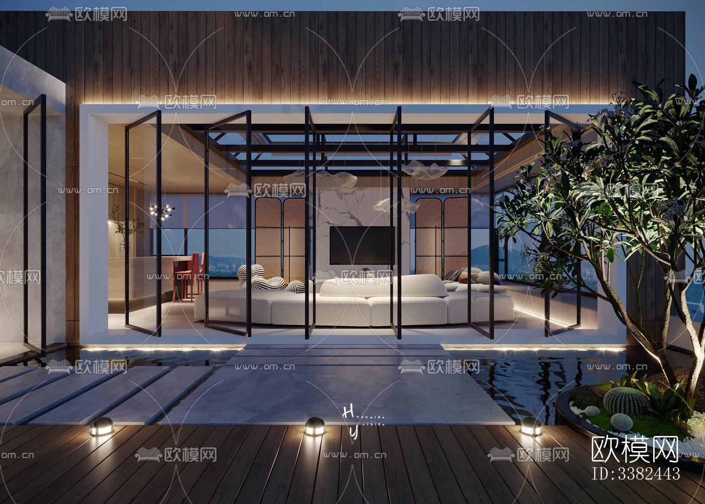 现代别墅效果图下载（渲染图9）