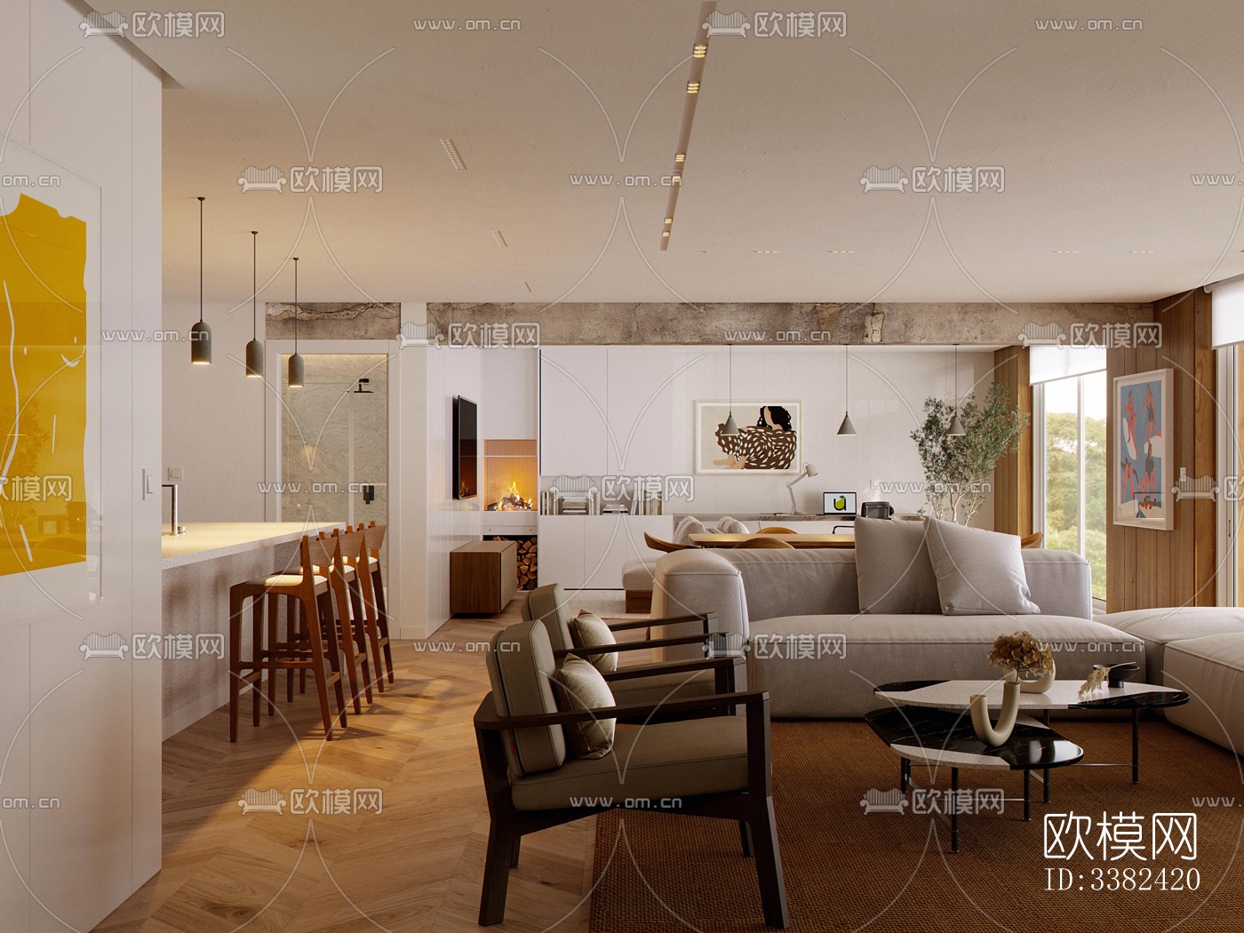 现代别墅效果图下载（渲染图1）