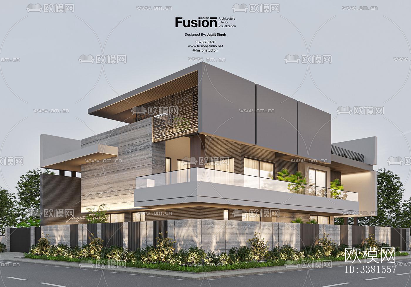 现代别墅效果图下载（渲染图4）