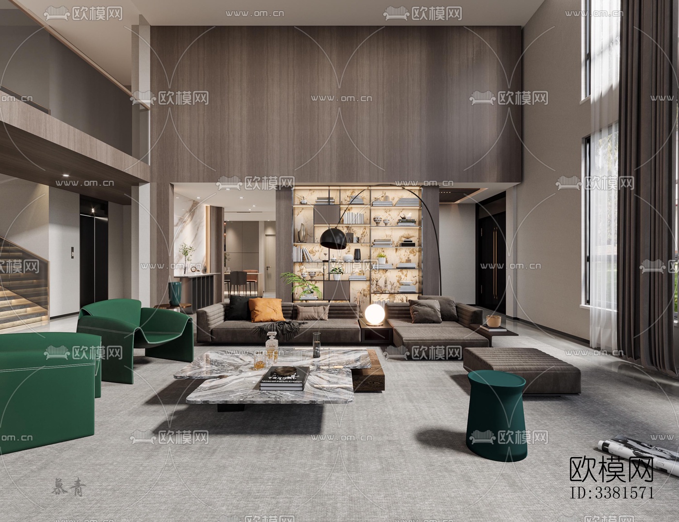 现代别墅效果图下载（渲染图3）