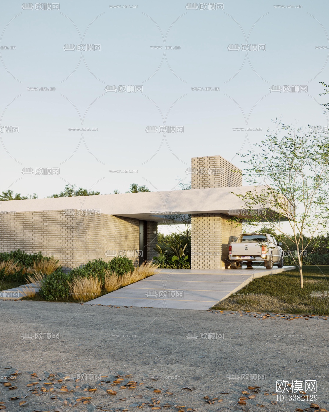 现代别墅效果图下载（渲染图1）