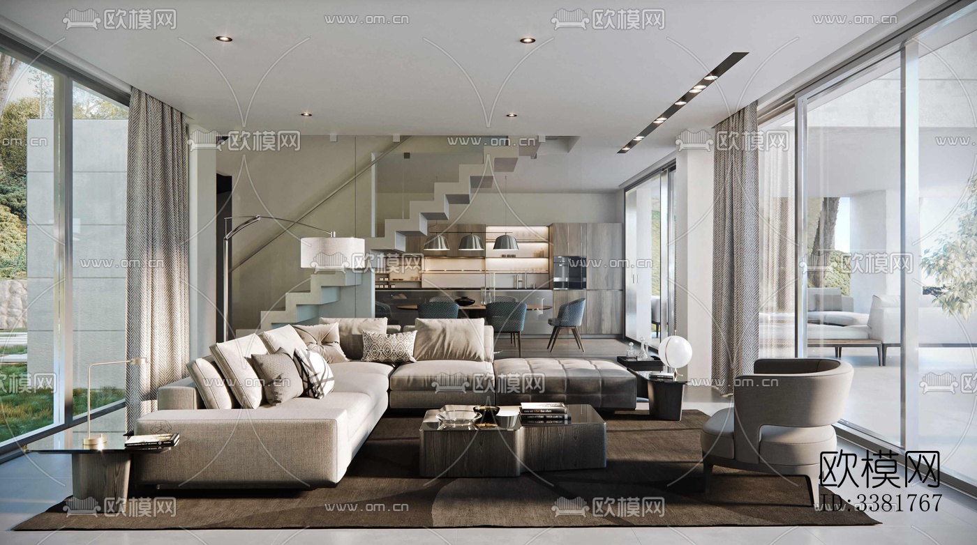 现代别墅效果图下载（渲染图11）